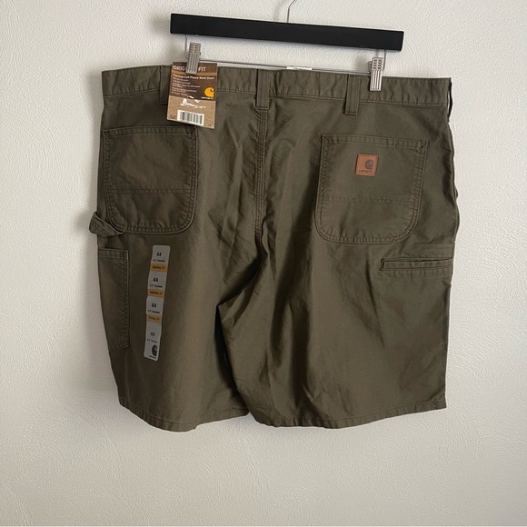 NWT Men's 44 waist new Carhartt shorts with cell phone pocket brown color - Picture 1 of 8